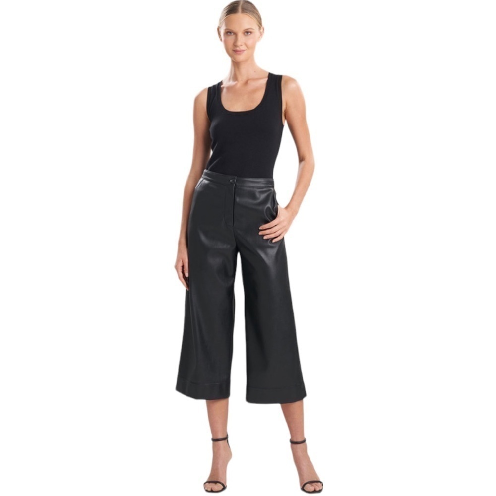 Natori Faux Leather Cropped Pants